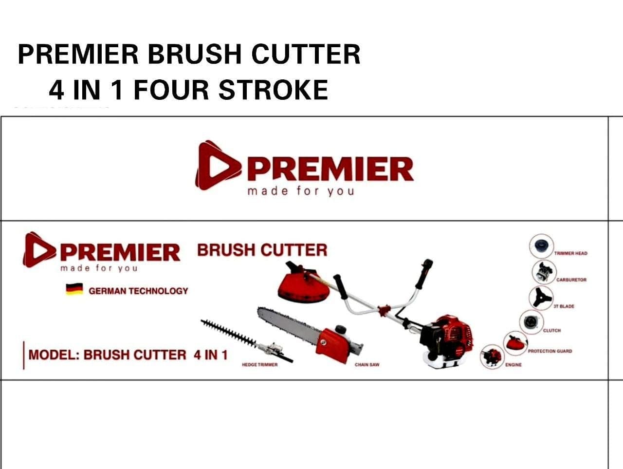 Premier 4-Stroke Side Pack 4-in-1 Multi-Tool Brush Cutter