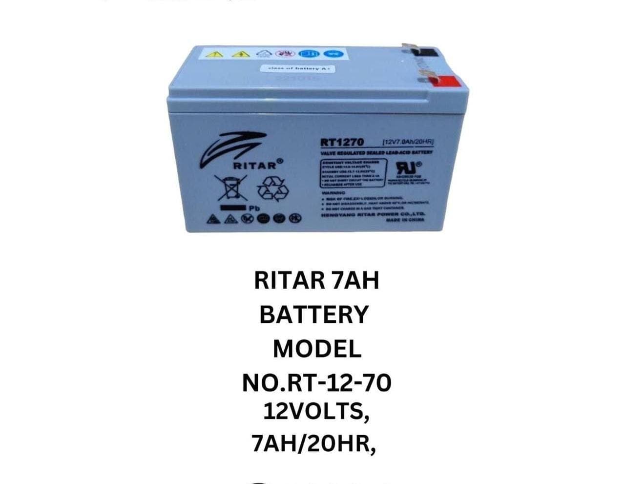 Ritar 7Ah 12V Lead Acid Battery