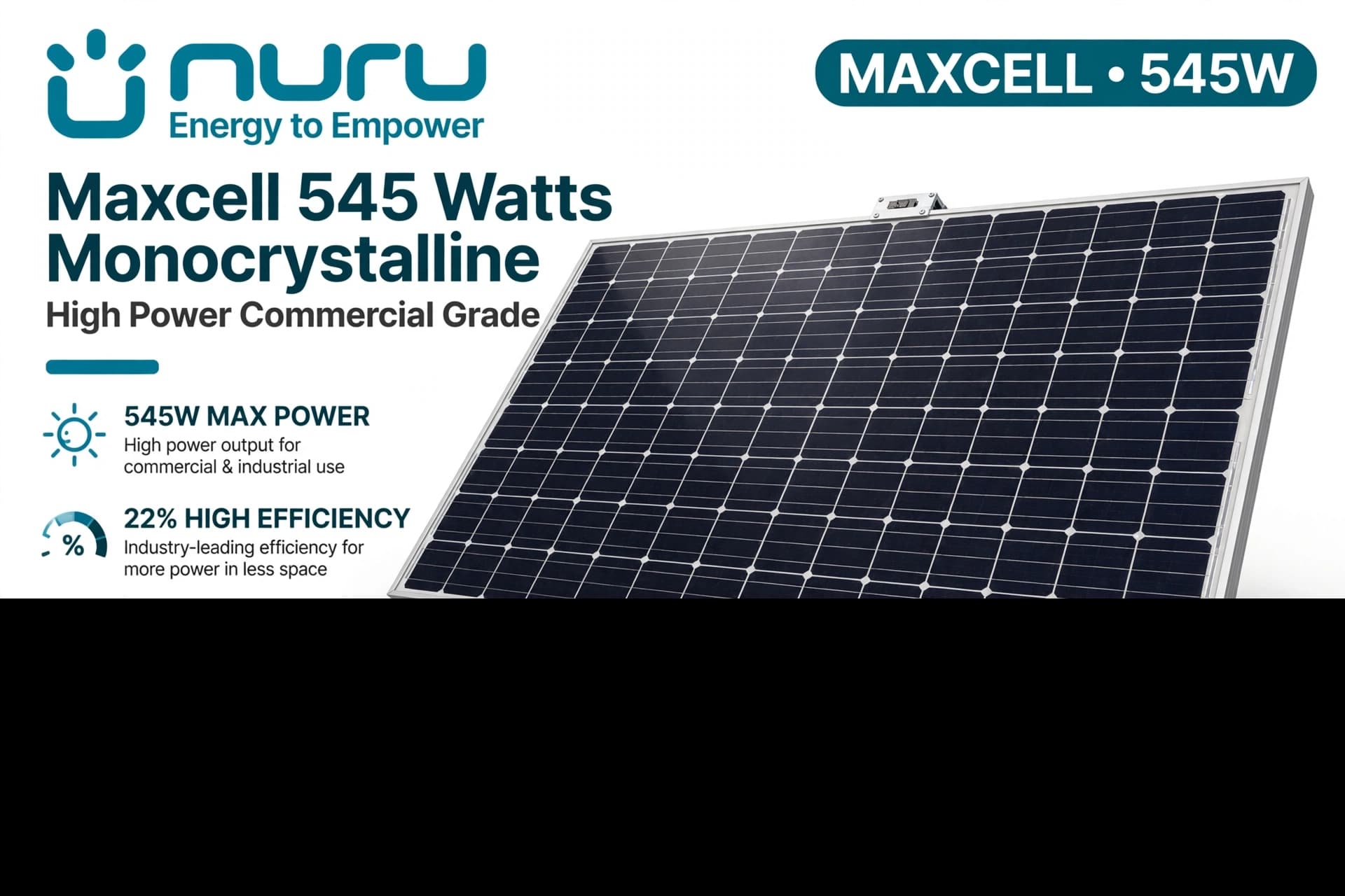 Maxcell 545W Monocrystalline Solar Panel