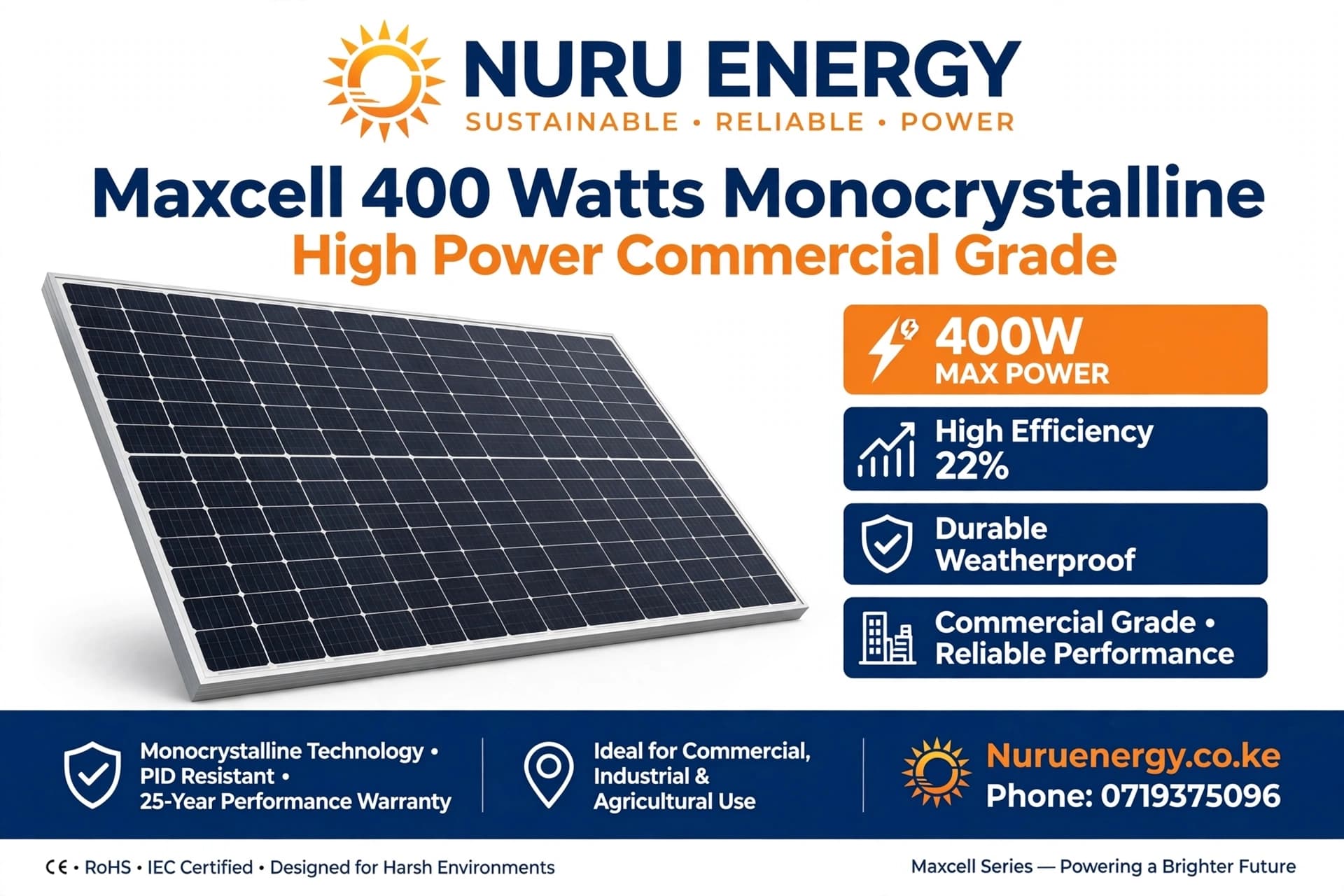 Maxcell 400W Monocrystalline Solar Panel
