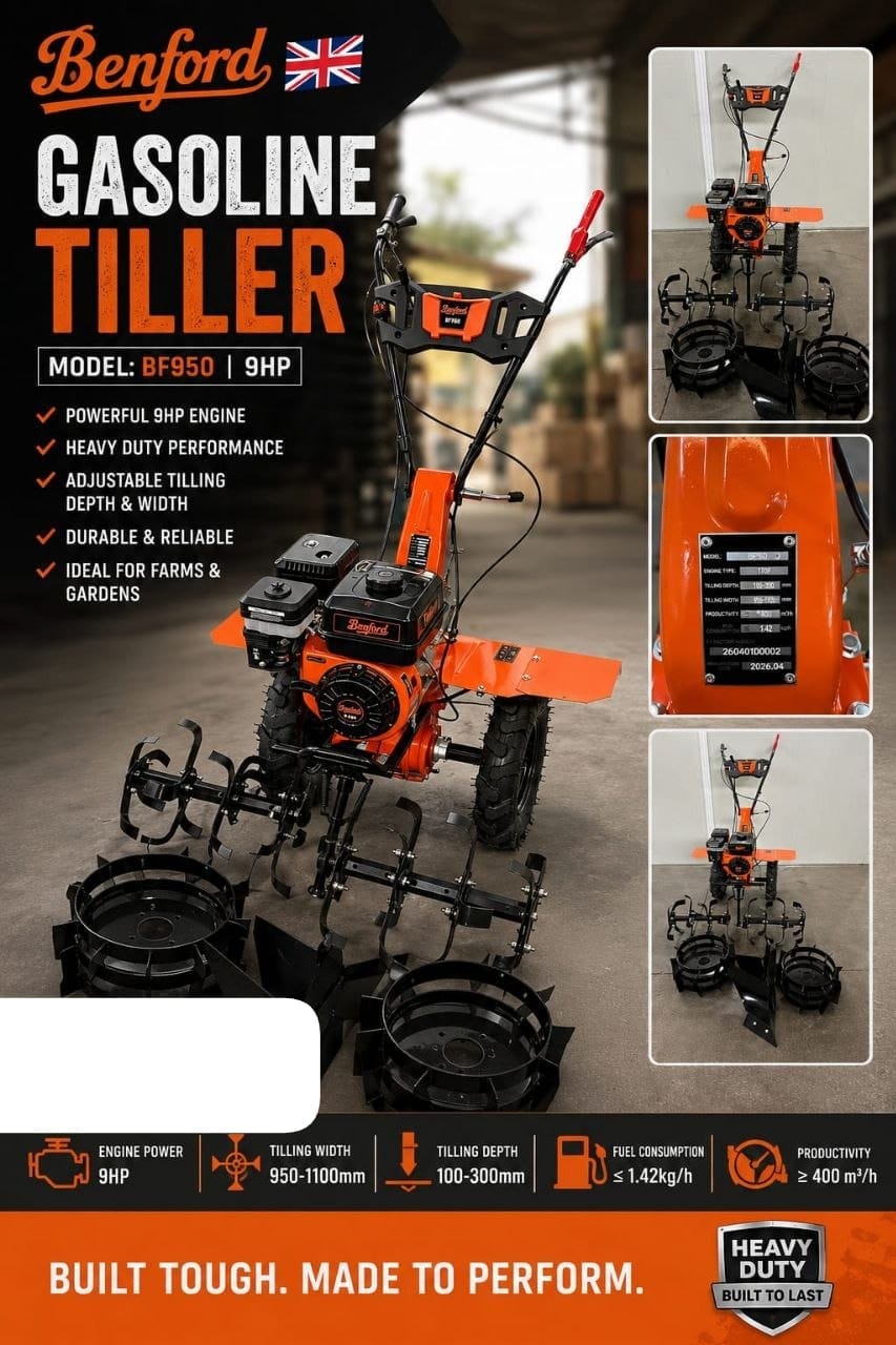 Benford 9HP Gasoline Power Tiller & Cultivator