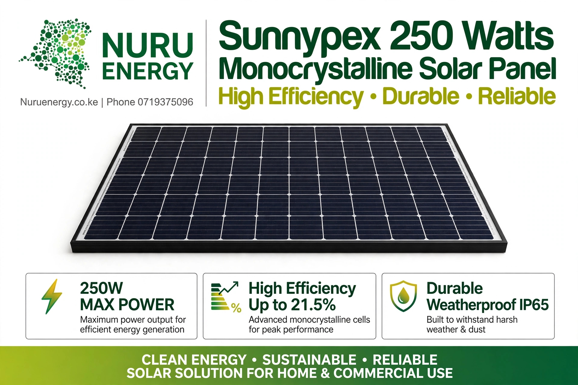 Sunnypex 250W Monocrystalline Solar Panel