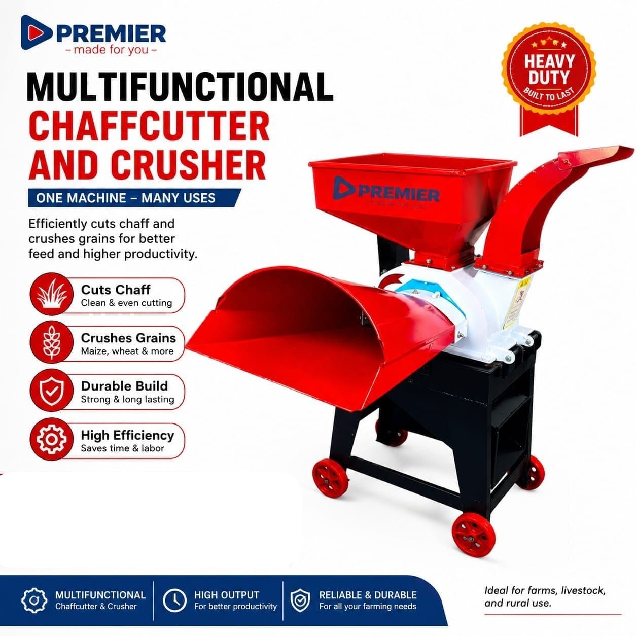 Premier Multifunctional Chaff Cutter and Grain Crusher