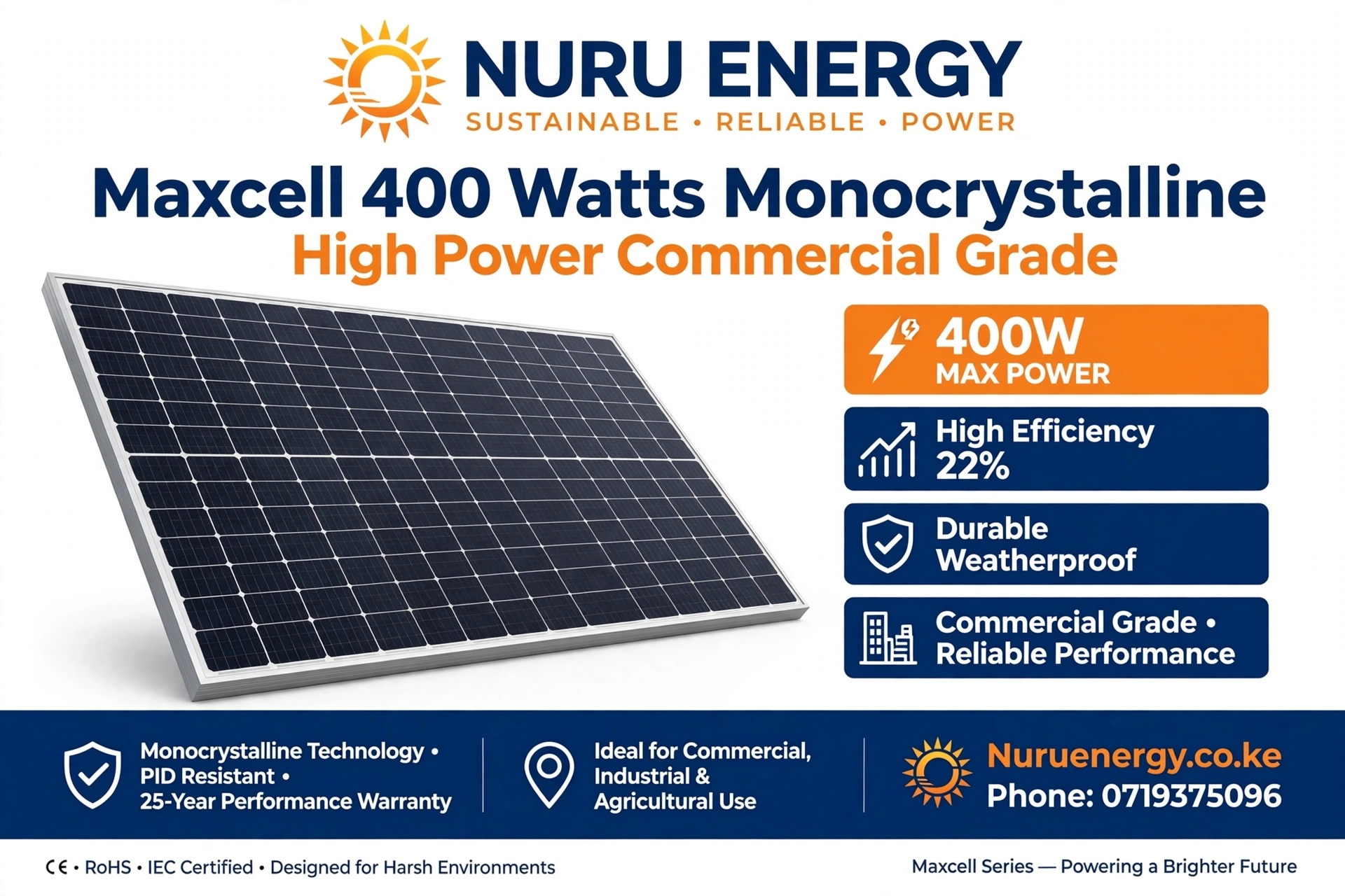 Maxcell 400W Monocrystalline Solar Panel