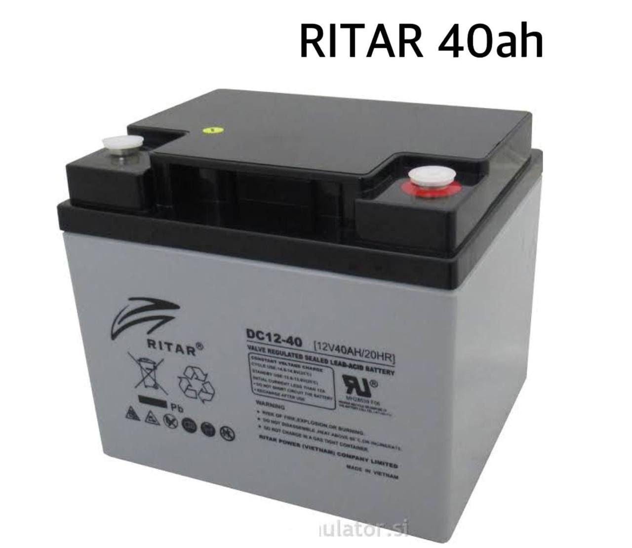 Ritar 40Ah 12V Lead Acid Battery