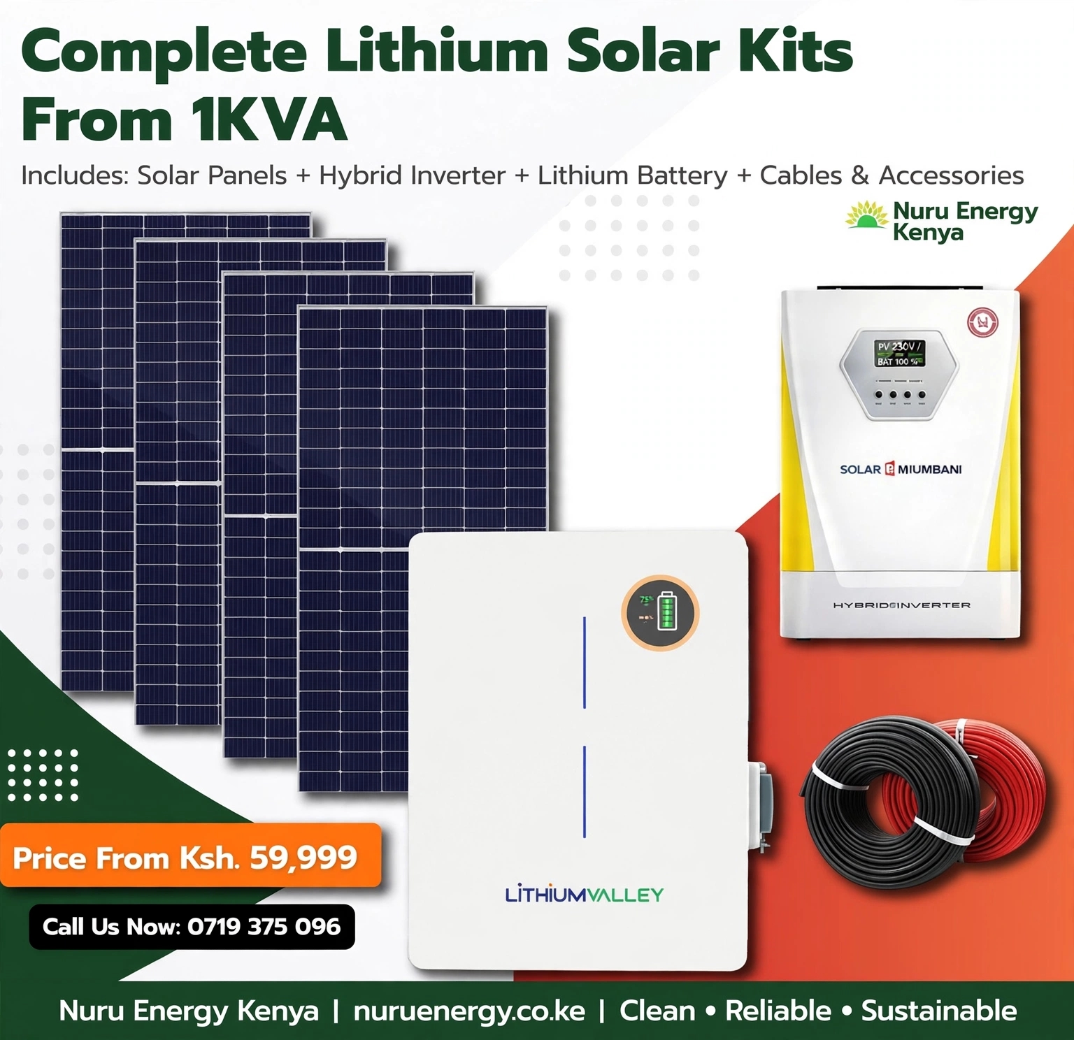 1kVA Lithium Solar System Kit